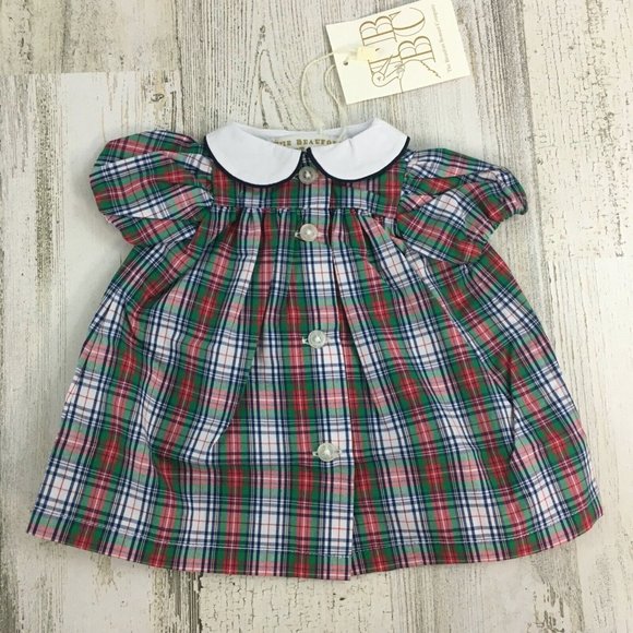 Brunch Plate Plaid Stewart's Square Collar Dress by The Beaufort Bonnet Company